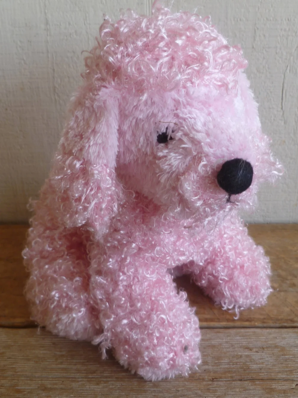 Plush Pink Curly Poodle Dog Toy for Pets